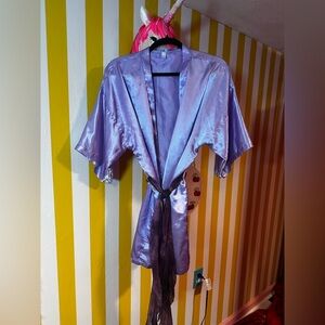 Elegant Purple Satin Robe